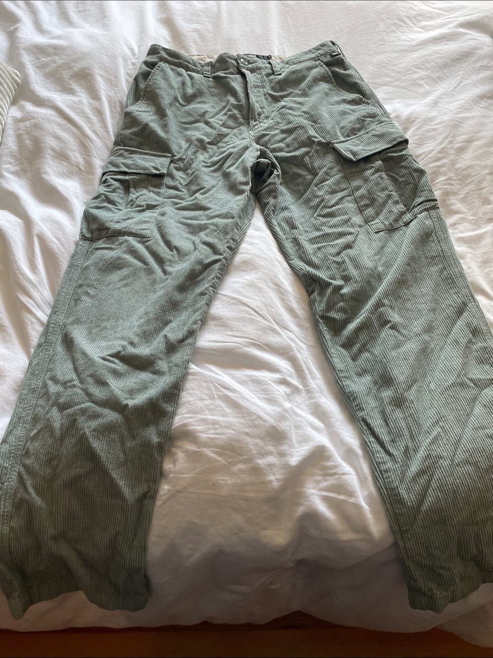 Vans Men's Corduroy Cargo Pants in Sage Green